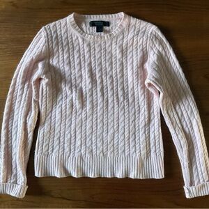 Express Light Pink Cable Knit Sweater